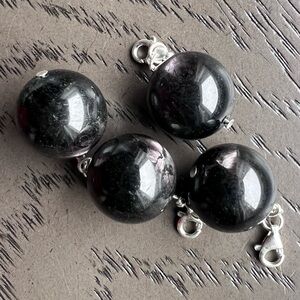 S925 Hypersthene pendant (one) 15mm